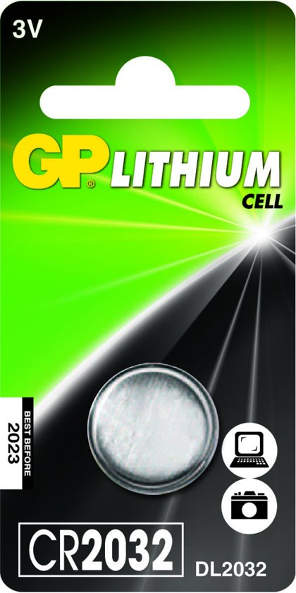 Pile bouton au lithium GP CR2032, blister 1